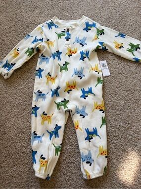 Old Navy Baby Boy Jumpsuit 12-18 Months Long Sleeve Romper Cute Dog 1 PC New